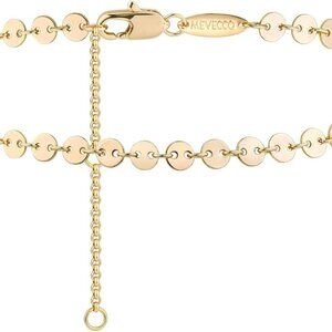 Anklet for Women Gold Chain 14K Gold Plated Dainty Boho Beach Summer Simple Foot